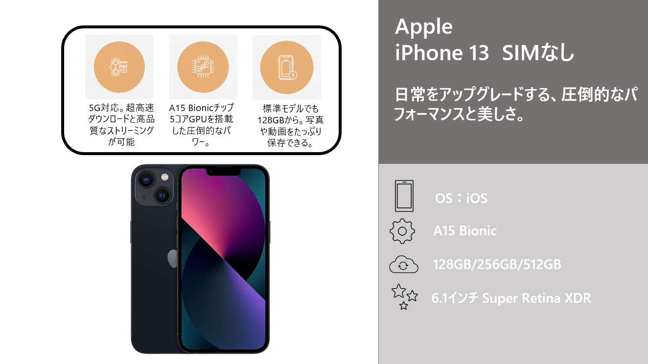 レンタル iPhone 13 レンタル SIMなし |テックレンタル by MOBILE PLANNING